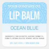 Lip Balm Label - Ocean Blue - 1,25" Square Quadratischer Aufkleber (Vorderseite)