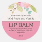 Lip Balm Pink Klassischer Rundsticker Runder Aufkleber (Vorderseite)