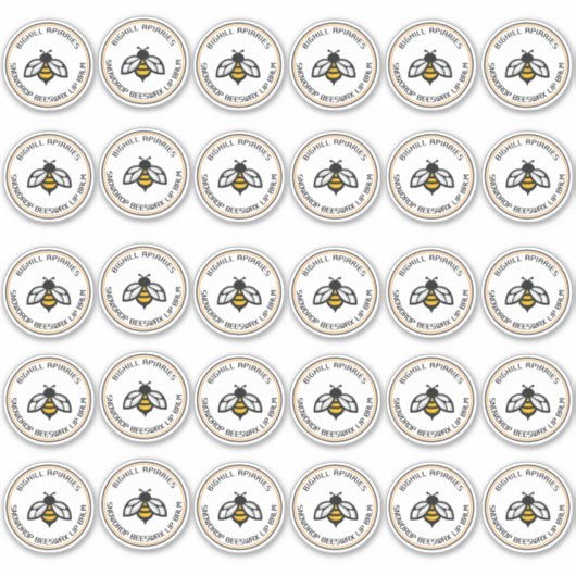 Lip Balm Round Container Aufkleber 30" Biene (Vorderseite)