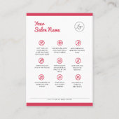 Lip Blush Aftercare Instructions PMU Instruction Visitenkarte (Rückseite)