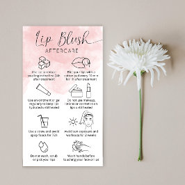Lip Blush Tattoo Aftercare Guide Pink Aquarell Visitenkarte