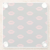 Lip Glitzer Kisses Femine Feminine Glasuntersetzer (Rückseite)