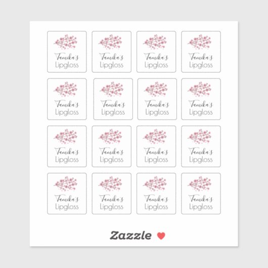 Lip Gloss Packaging Logo Cherry Blossom Tree Aufkleber (Blatt)