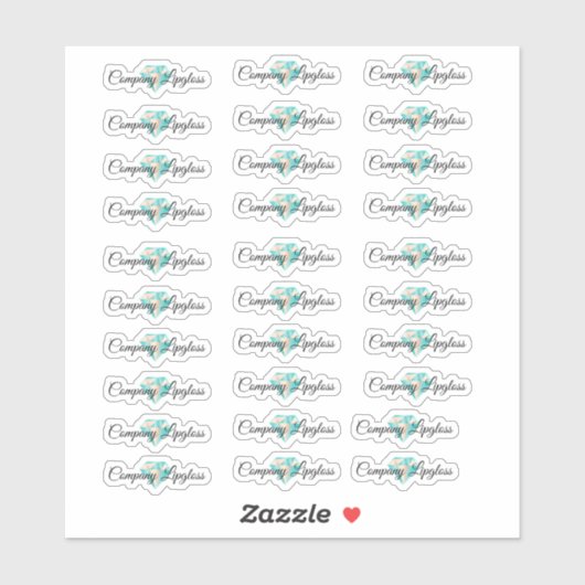 Lip Gloss Packaging Logo Diamond Branding Sticker (Blatt)