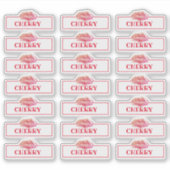 Lip Gloss Packing Logo Lip Branding Clear Red Aufkleber (Vorderseite)