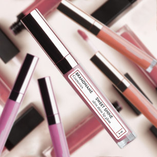Lip Gloss Red Chic Glitzer Border Product Brand Etiketten