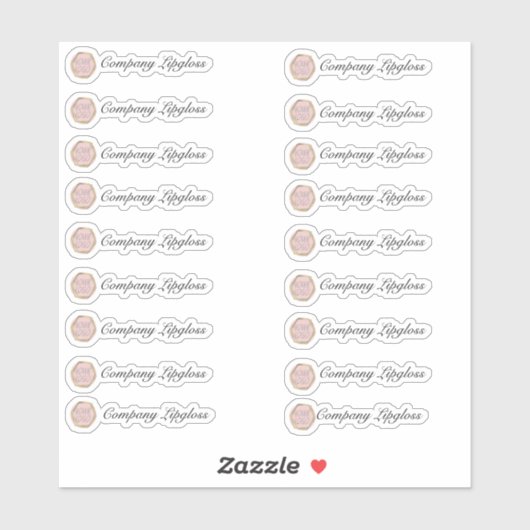 Lip Gloss Verpackung Ihres eigenen Logos Medium Aufkleber (Blatt)