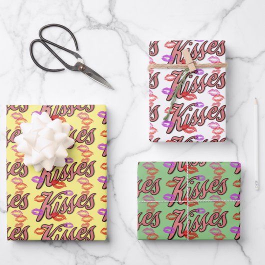 LIP KISSES GESCHENKPAPIER SET (Vorderseite)
