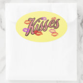 LIP KISSES OVALER AUFKLEBER (Tasche)