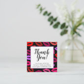 Lip Pattern Vielen Dank Quadratische Visitenkarte (Stehend Vorderseite)