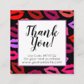 Lip Pattern Vielen Dank Quadratische Visitenkarte (Vorderseite)