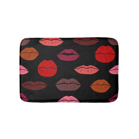 Lip print, rosa Küsse. Badematte (Vorderseite)