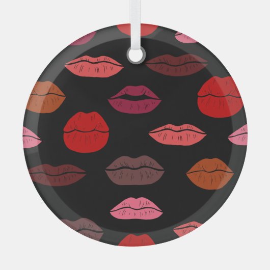 Lip print, rosa Küsse. Ornament Aus Glas (Vorderseite)