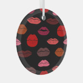 Lip print, rosa Küsse. Ornament Aus Glas (Vorderseite Rechts)