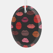 Lip print, rosa Küsse. Ornament Aus Glas (Vorderseite links)