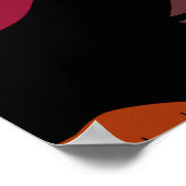 Lip print, rosa Küsse. Poster (Ecke)