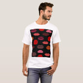 Lip print, rosa Küsse. T-Shirt (Vorne ganz)