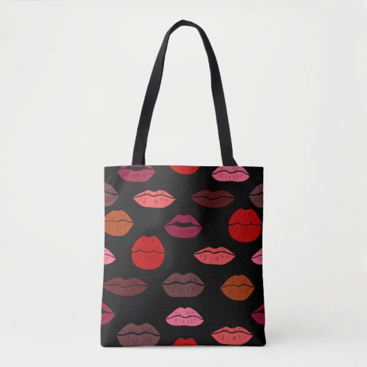 Lip print, rosa Küsse. Tasche (Vorderseite)