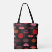 Lip print, rosa Küsse. Tasche (Rückseite)