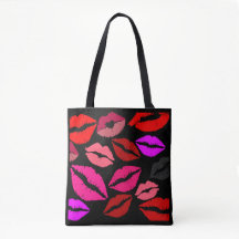 Lip Print Tote Tasche
