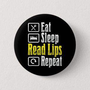 Lip Reading ASL Hand Gesture Deaf Hörverlust Awa Button
