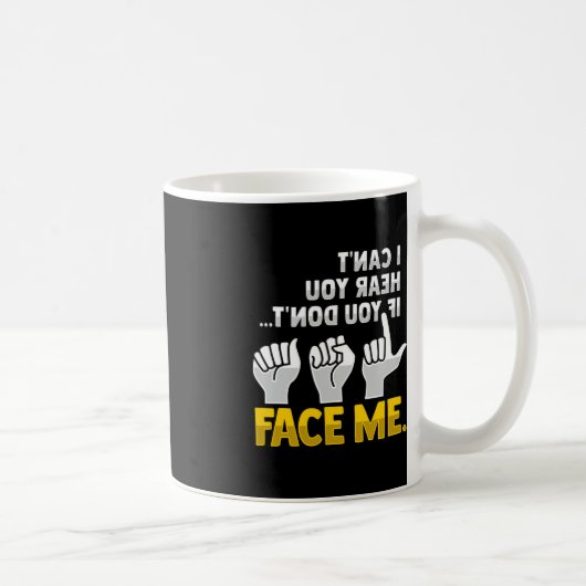 Lip Reading ASL Hand Gesture Deaf Hörverlust Awa Kaffeetasse (Rechts)