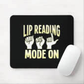 Lip Reading ASL Hand Gesture Deaf Hörverlust Awa Mousepad (Mit Mouse)