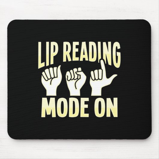 Lip Reading ASL Hand Gesture Deaf Hörverlust Awa Mousepad (Vorne)