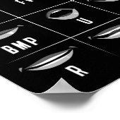 Lip Reading ASL Hand Gesture Deaf Hörverlust Awa Poster (Ecke)