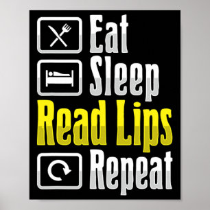 Lip Reading ASL Hand Gesture Deaf Hörverlust Awa Poster