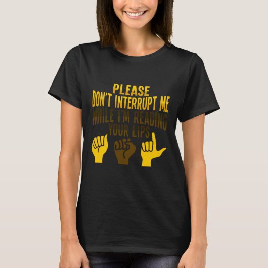 Lip Reading ASL Hand Gesture Deaf Hörverlust Awa T-Shirt (Vorderseite)