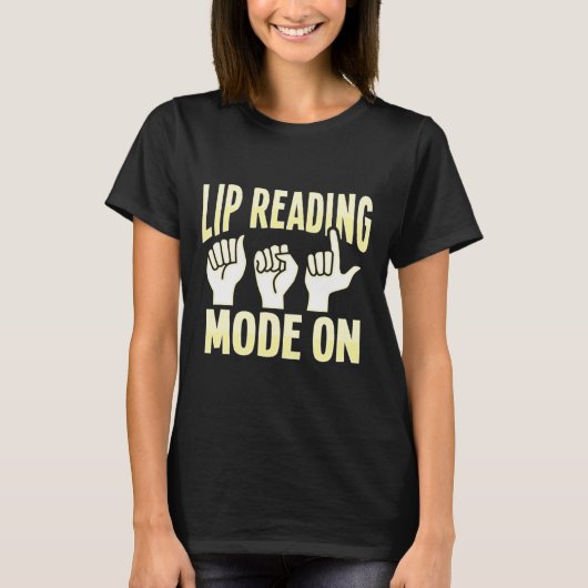 Lip Reading ASL Hand Gesture Deaf Hörverlust Awa T-Shirt (Vorderseite)