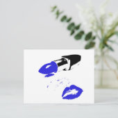 Lip Stick Kiss Postkarte (Stehend Vorderseite)