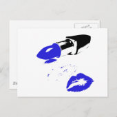 Lip Stick Kiss Postkarte (Vorne/Hinten)