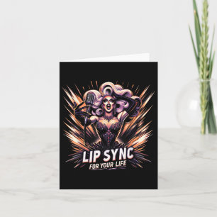 Lip Sync für Ihr Leben Drag Queen Funny Graphen Te Karte