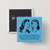 Lip to Lip Shut up Funny Button Abzeichen Button (Vorne & Hinten)