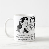 Lip to Lip Shut up Funny Mug oder Travel Mug Kaffeetasse (Links)