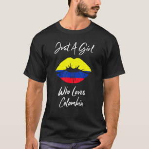Lip Women's Girls Liebe Flag Kolumbien T-Shirt