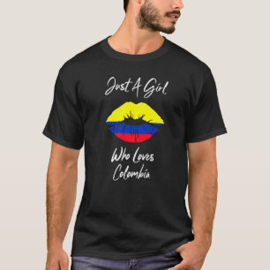 Lip Women's Girls Liebe Flag Kolumbien T-Shirt