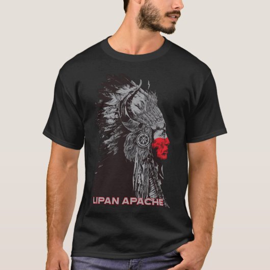 Lipan Apache Amerikanische Ureinwohner Stolz Haupt T-Shirt (Vorderseite)