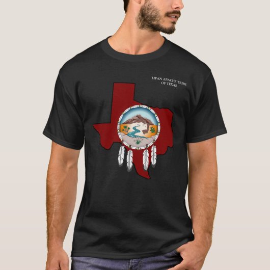 Lipan Apache der grundlegende schwarze T - Shirt (Vorderseite)