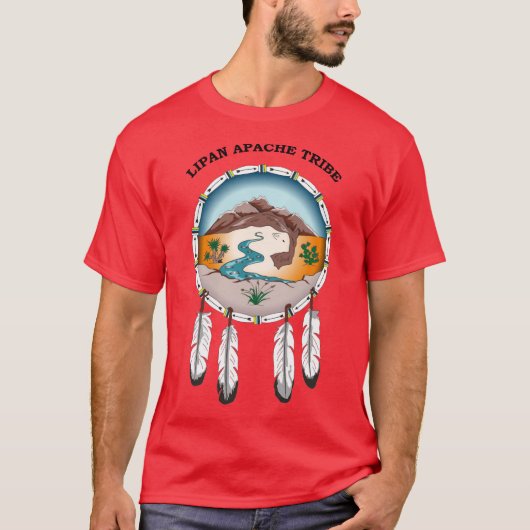 Lipan Apache der ROTE T - Shirt der Stamm-Männer (Vorderseite)