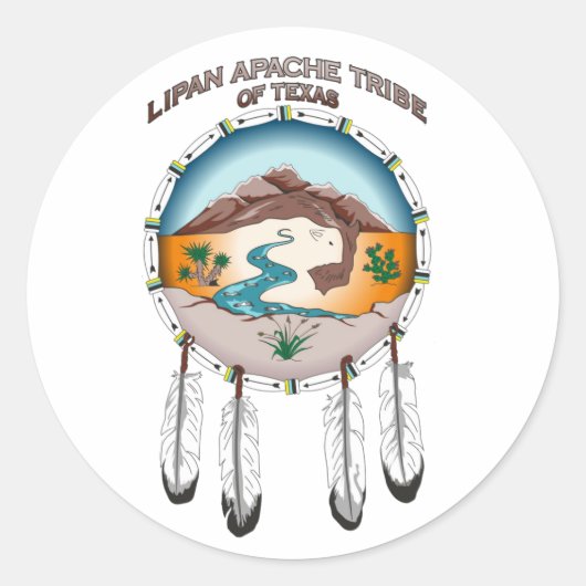 Lipan Apache Stamm Texas Papier Aufkleber (Vorderseite)
