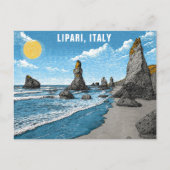 Lipari Italy Beach Ocean Rocks Postkarte (Vorderseite)