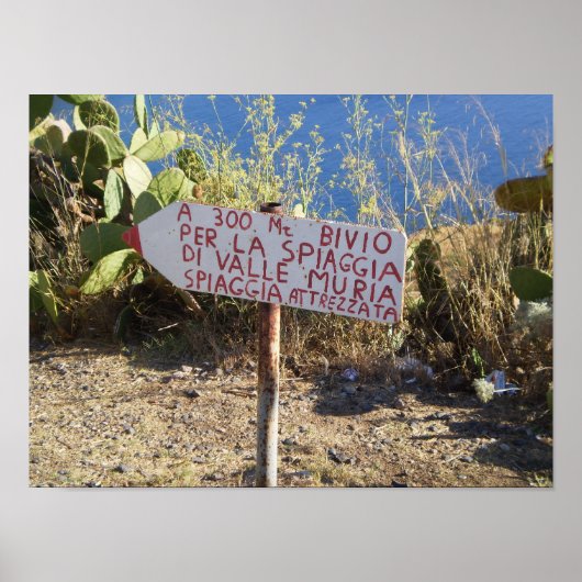 Lipari Roadside Sign Poster (Vorne)