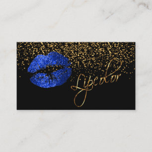 Lipcolor mit Gold Confetti & Blue Lippen Visitenkarte