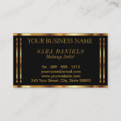 Lipcolor mit Gold Confetti und Hübsche Aquamarine Visitenkarte (Rückseite)