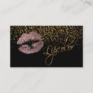 Lipcolor mit GoldConfetti u. den staubigen Visitenkarte