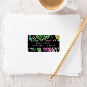 Lipgloss Bright Jungle Doodles Schwarz Adressaufkleber