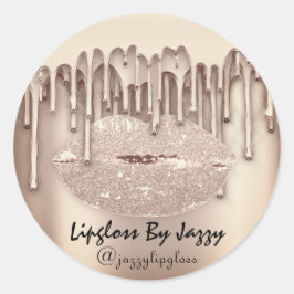 Lipgloss Makeup Tropfen Packen Tropfen Rose Gold Runder Aufkleber